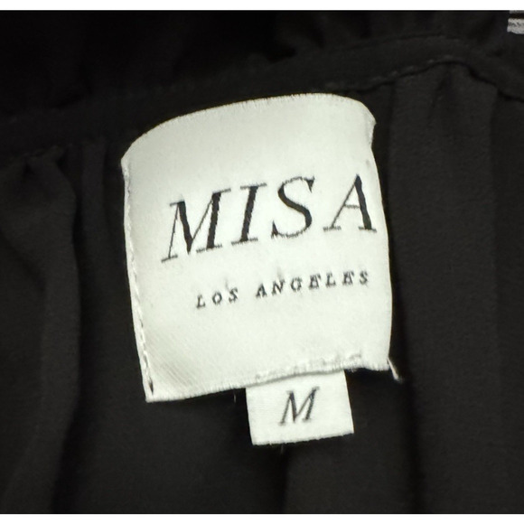 Misa Los Angeles Grommet Ruffle Mini Dress Black Womens Size M - Picture 7 of 8
